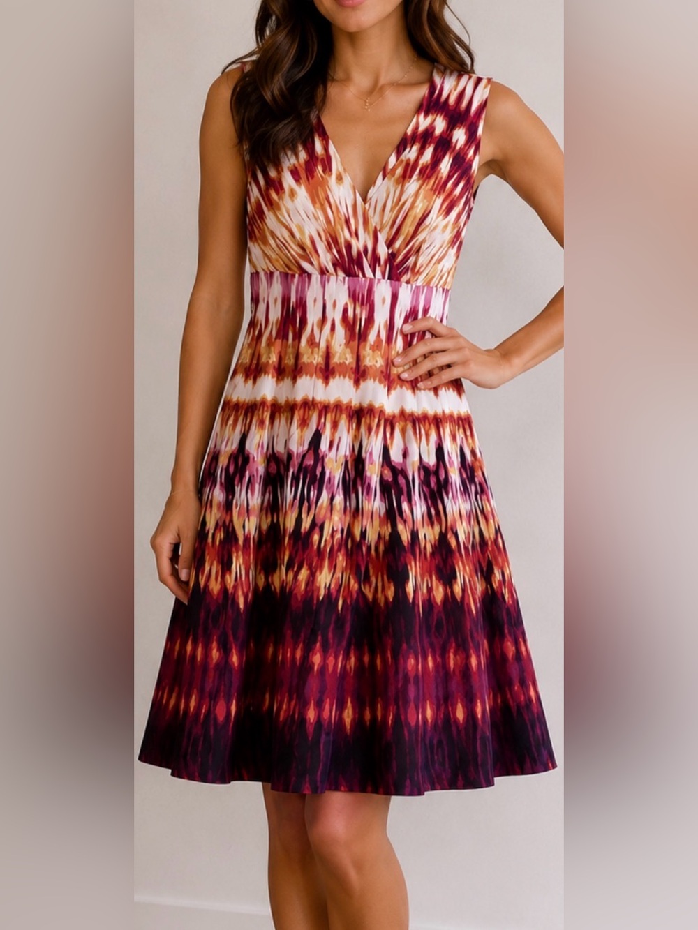 Calvin Klein Abstract Print Fit & Flare Dress, Size 6